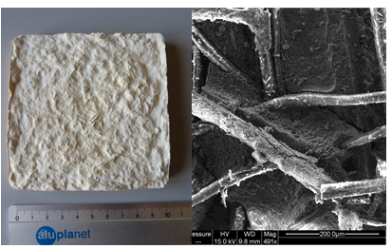 Pannelli compositi in geopolimero e fibra di lana